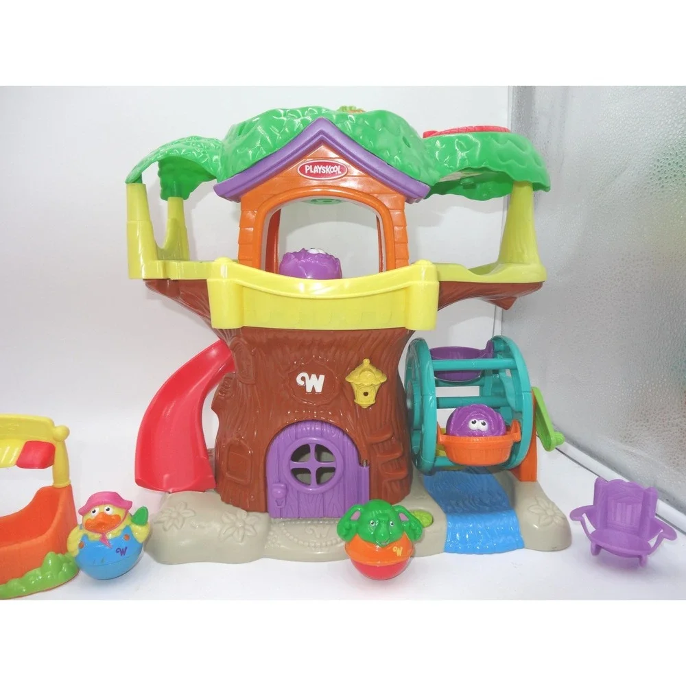 Playskool Weebles Musical  Rare Yellow Treehouse Farm Barn Vegetable Market Veg